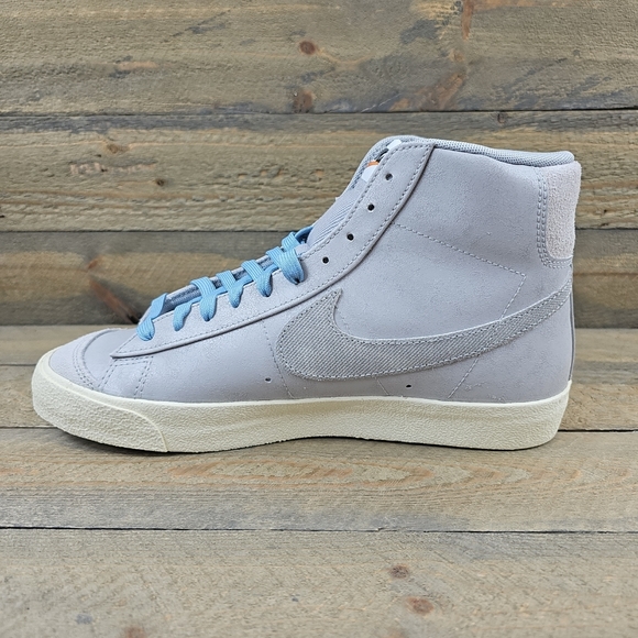 Nike Blazar Mid '77 PRM Men's Shoes Sneakers Grey Fog Two Laces - Picture 8 of 11